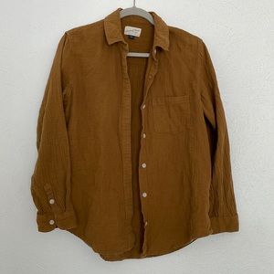 Universal Thread Mustard Gauze Button Up Shirt
